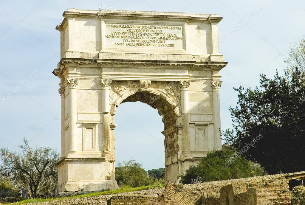 Roman arch of Titus in Rome
