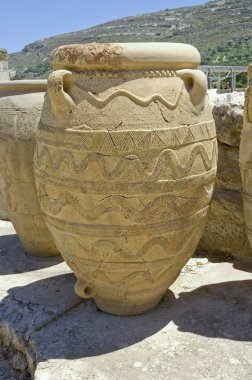 Close-Up kavanoz ve depolama çukurları, knossos Girit Adası, Yunanistan