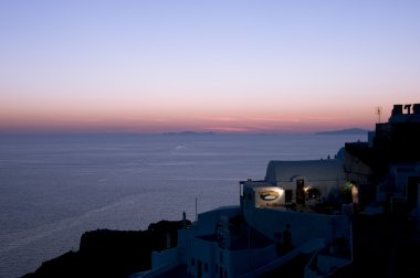 santorini üzerinden günbatımı