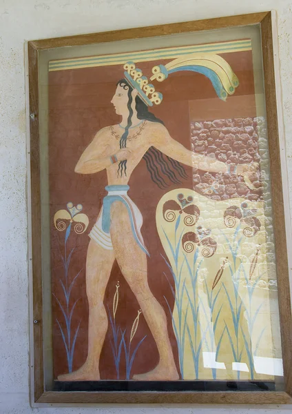 Fresco no Palácio Minoen — Fotografia de Stock