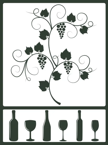 Azienda vinicola oggetti di design . — Vettoriale Stock