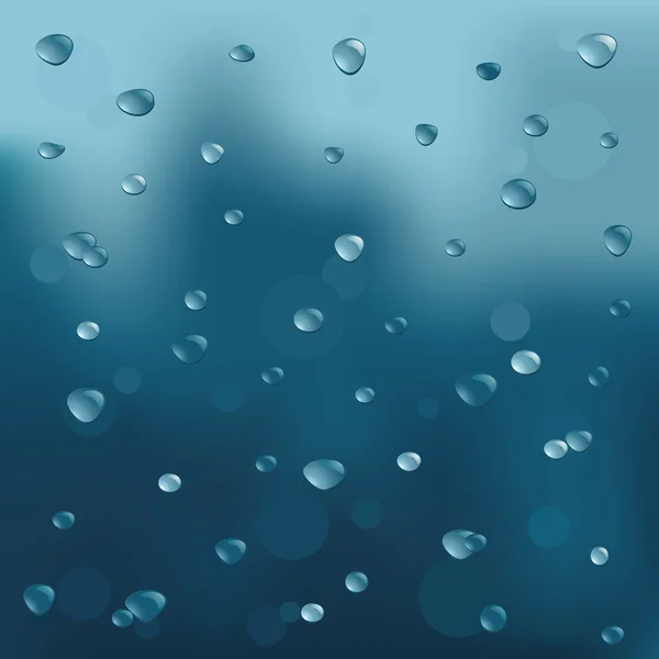 Fondo lluvioso con gotas. Ilustración vectorial . — Archivo Imágenes Vectoriales