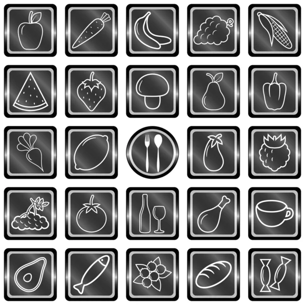 Botones de comida. Ilustración vectorial . — Archivo Imágenes Vectoriales