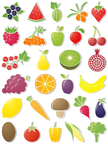 Voedsel pictogrammen. vectorillustratie. — Stockvector