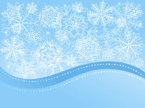Jul bakgrund med snöflingor. vektor illustration. — Stock vektor