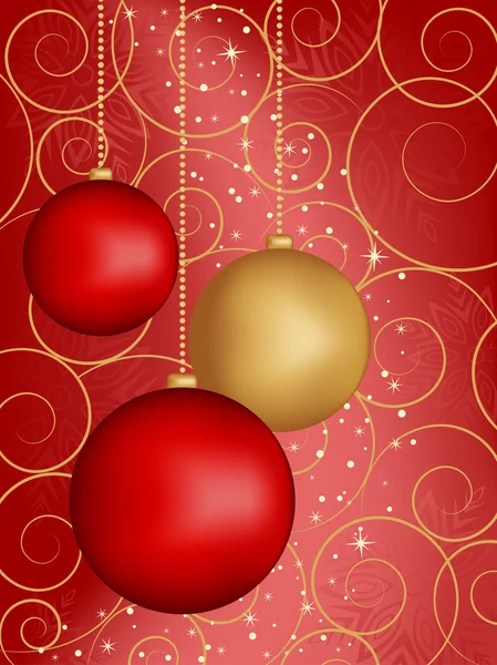 Sfondo di Natale con le palle. Illustrazione vettoriale . — Vettoriale Stock