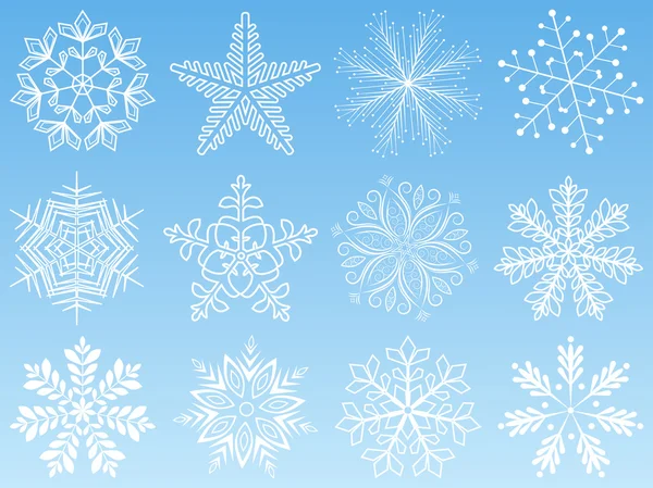Snowflake set. Vector illustration. — Stock Vector
