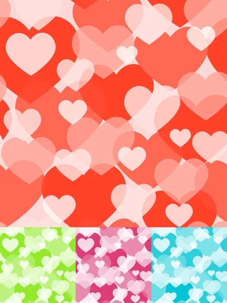 Άνευ Ραφής Καρδιά Φόντο Τέσσερα Χρώματα Εικονογράφηση Φορέας — Διανυσματικό Αρχείο