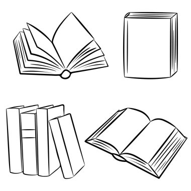 A set of sketches of books. Vector illustration. clipart