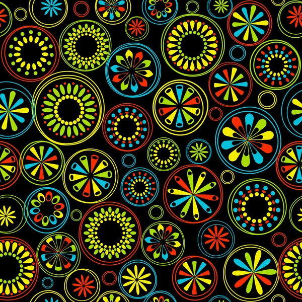 抽象的な花パターンと明るいのシームレスな背景 ベクトル イラスト — ストックベクタ