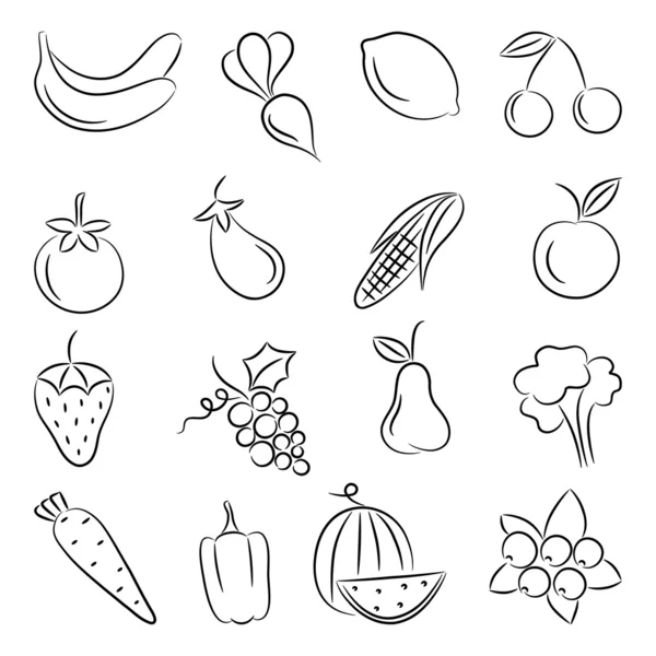 Set Sketches Food Vector Illustration — Stock Vector