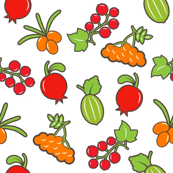 Berry seamless background. Vector illustration. — Stock Vector