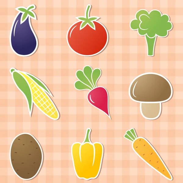 Vegetable icons. Vector illustration. — Stock Vector