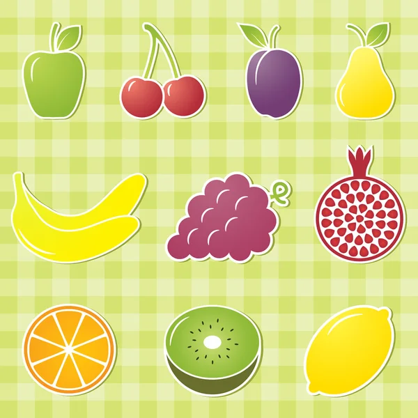 Fruit icons. Vector illustration. — Stock Vector