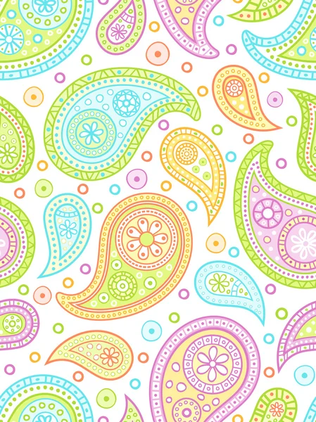 Colorful seamless paisley pattern. Vector illustration. — Stock Vector