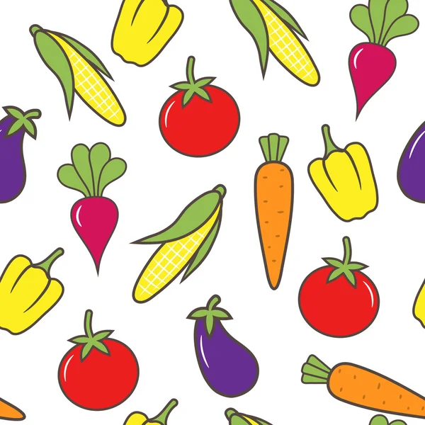 Vegetable seamless background. Vector illustration. — Stock Vector