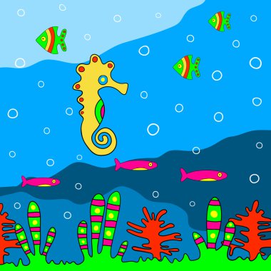 Seabed. Vector illustration. clipart