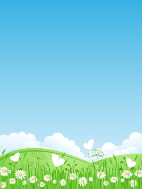 Summer landscape. Vector illustration. clipart