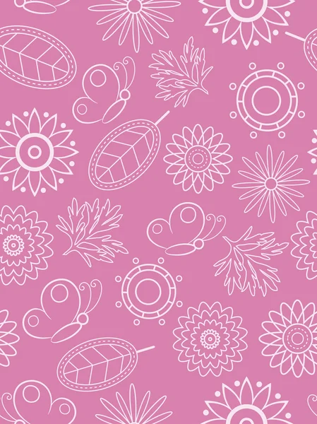 Roze bloemen naadloze. vectorillustratie. — Stockvector
