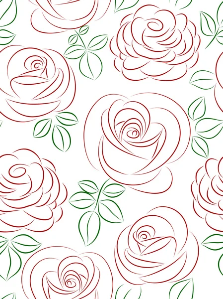 Sömlöst mönster med rosor. vektor illustration. — Stock vektor