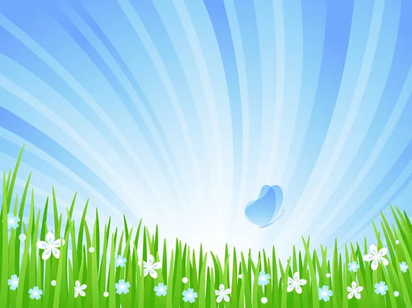 Spring Meadow. Illustration vectorielle . — Image vectorielle
