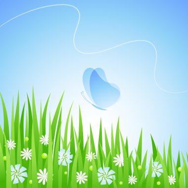 Summer Landscape. Vector illustration. clipart