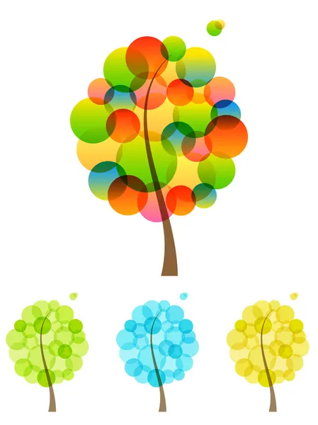 Uppsättning träd. vektor illustration. — Stock vektor
