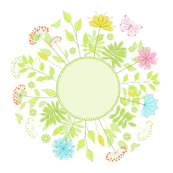 Floral frame. Vector illustration. — Stock Vector