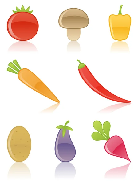 Vegetable icons. — Stock Vector