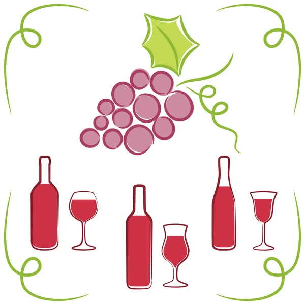 Set de vin . — Image vectorielle