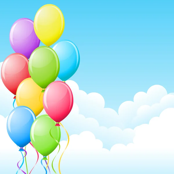 Luftballons am Himmel. Vektorillustration. — Stockvektor