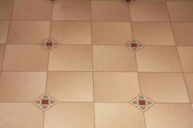 Kitchen Linoleum in Tan and Red clipart