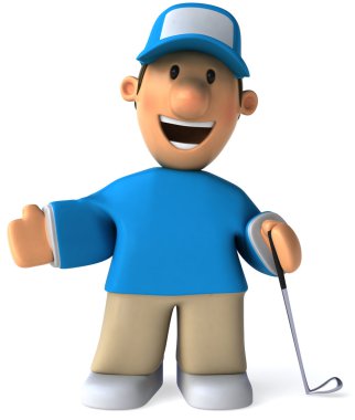 Golf 3d animation clipart