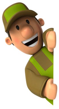 Gardener 3d illustration clipart