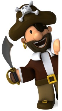 Pirate 3d illustration clipart