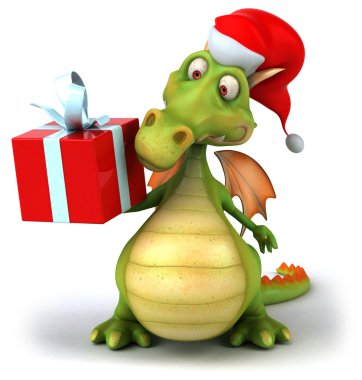 Christmas Dragon 3d illustration clipart