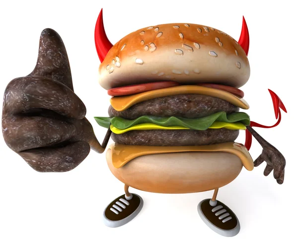 हॅम्बर्गर 3 डी अॅनिमेटेड — स्टॉक फोटो, इमेज
