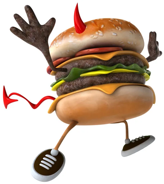 Hambúrguer 3d animado — Fotografia de Stock