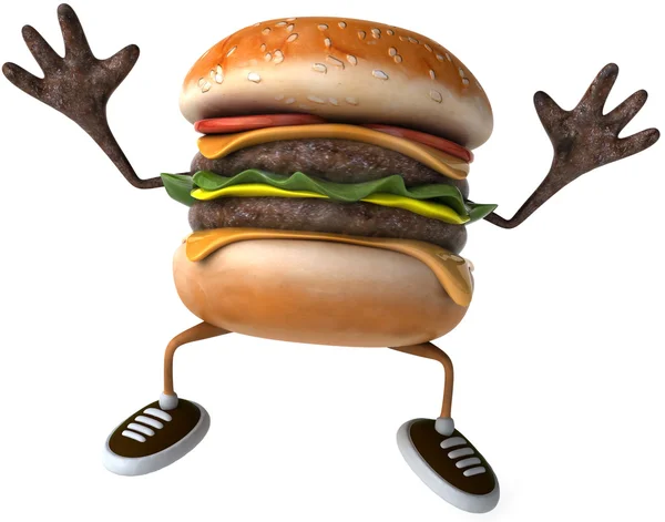 Hamburger 3d animasyon — Stok fotoğraf