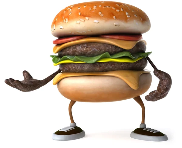 Hamburger 3d animowany — Zdjęcie stockowe