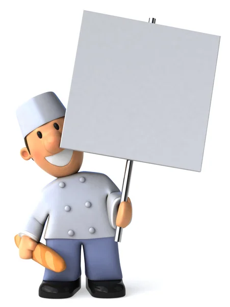 Chef-kok illustratie 3d — Stockfoto