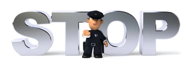 Polizeiliche 3D-Illustration — Stockfoto