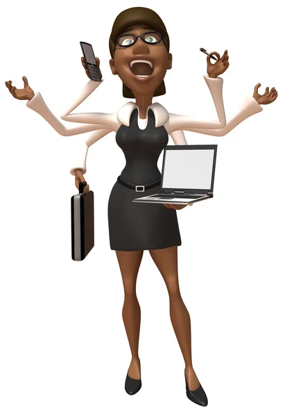 Mulher de negócios com muitas mãos ilustração 3d — Fotografia de Stock