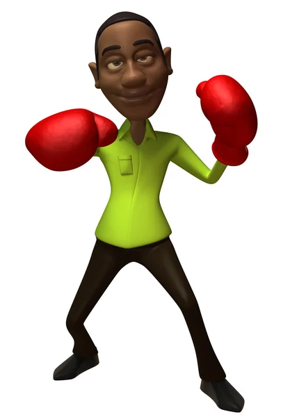 Casual negro hombre boxeo — Foto de Stock