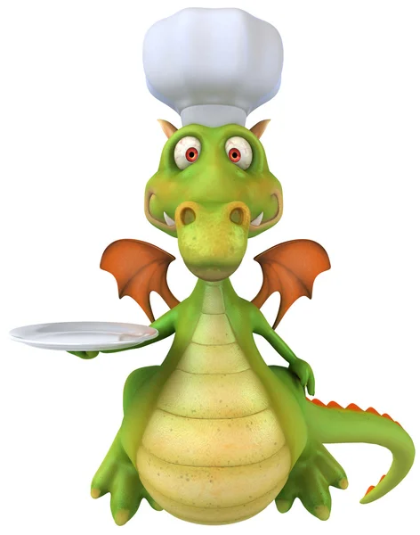 Dragón chef 3d ilustración — Foto de Stock
