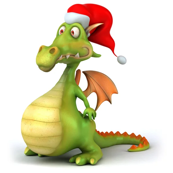 Karácsonyi sárkány 3D-s illusztráció — Stock Fotó