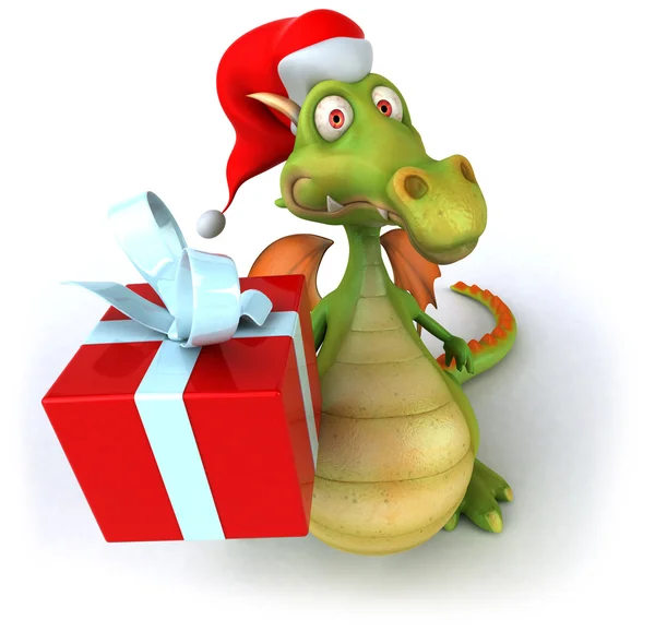 Vánoční dragon 3d ilustrace — Stock fotografie