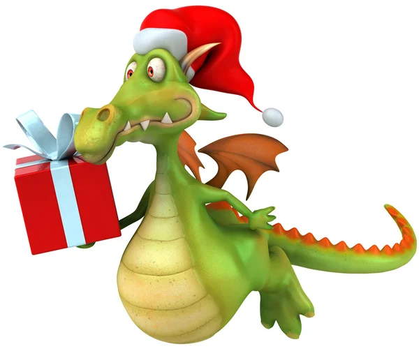 Різдвяний дракон 3d ілюстрація — стокове фото