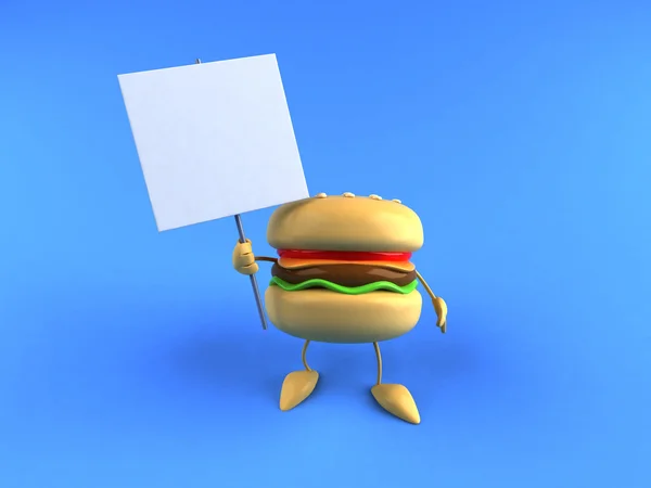Hamburger 3D-Illustration — Stockfoto