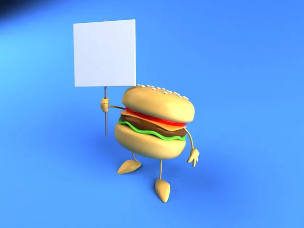 Hambúrguer 3d ilustração — Fotografia de Stock